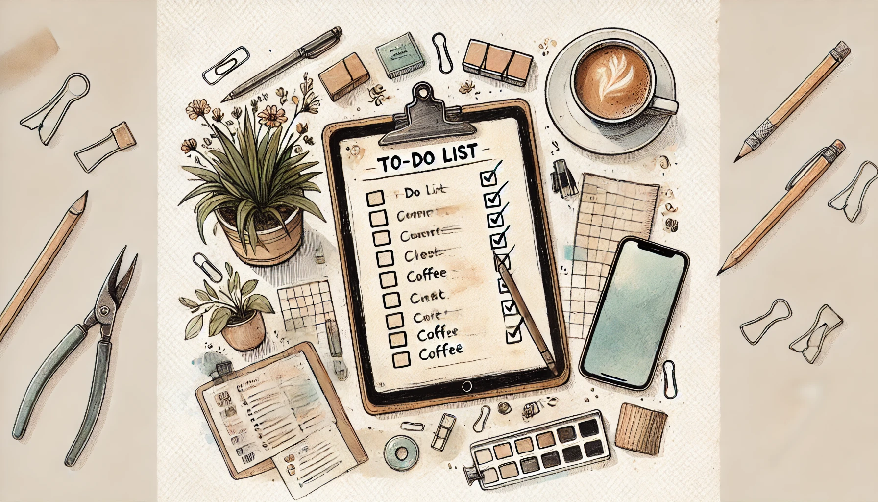 Illustration of an organized to-do list